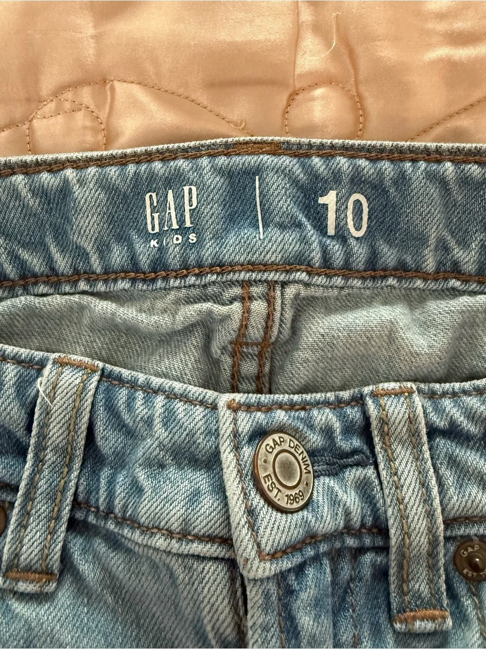 GAP Light Blue Distressed Denim Mini Skirt Kids Size 10